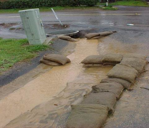 water going down drain